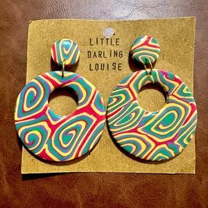 Handmade clay earrings with acrylic coating. never worn.